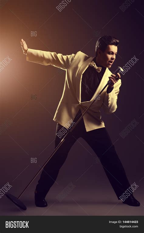 handsome male singer image photo  trial bigstock