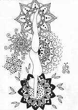 Mandala Gymnastique Coloriage Doodle Imprimer Zentangle Zendoodle sketch template