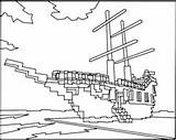Coloring Roblox Printable Pages Pirates Minecraft Ship Pirate Pic Click sketch template