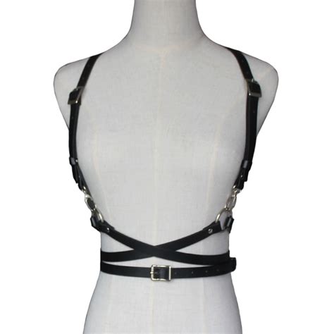 sexy punk faux leather body bondage sculpting belts for women female