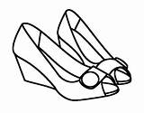 Colorir Sapatos Scarpe Desenhos Zapatillas Calzado Sabates Boniques Sapato Scarpa Stampare Dibuix Line Dibuixos sketch template