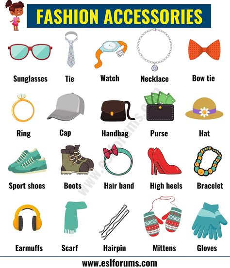 fashion accessories list  accessories  men  women  english