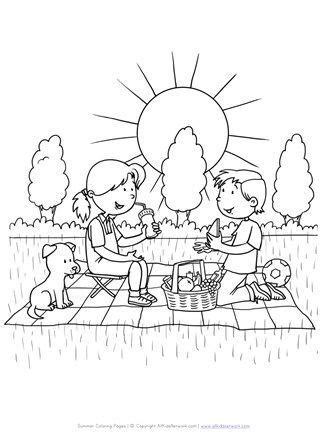 picnic coloring page  kids network summer coloring pages