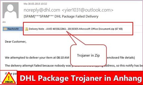 achtung dhl package failed delivery mit trojaner  codedocude blog