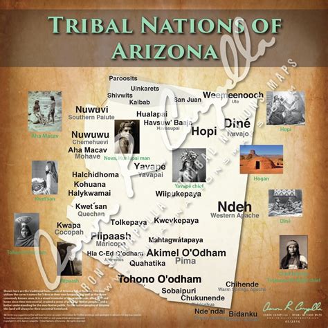 Tribal Nations Of Arizona Map Indigenous Peoples Resources