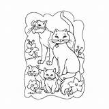 Cat Family Coloring Pages Color Happy Getcolorings sketch template
