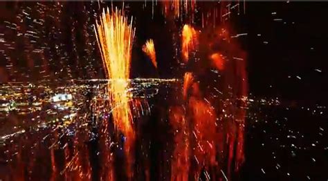 dude flew  drone   fireworks display   awesome video