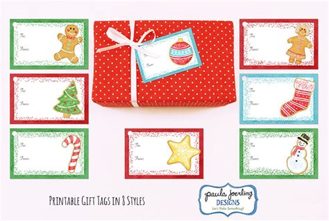 printable christmas cookie gift tags holiday gift tags etsy