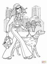 Coloring Pages Fashion Teenager Printable sketch template