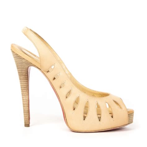 labellov christian louboutin nude griff sling 120 cutout leather heels