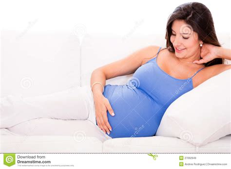 mulher gravida que relaxa imagem de stock imagem de dentro 27092949