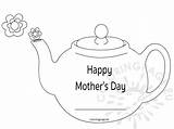 Teapot Card Mothers Mother Coloring Preschool Happy Coloringpage Eu sketch template