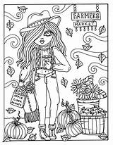 Coloring Pages Fall Digital Etsy Girls Color Sheets Digi sketch template