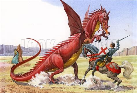 st george   dragon stock image   learn