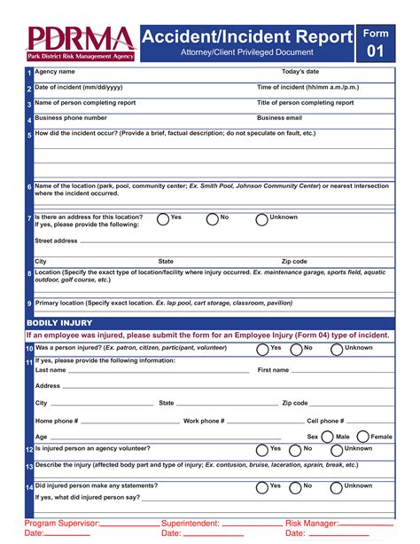 blank accident incident report form templates  allbusinesstemplates