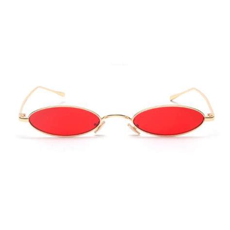 Small Oval Sunglasses For Women Men Male Retro Metal Frame