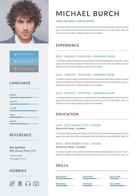professional resume template   psd ai format good resume