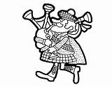 Scottish Coloring Cartoon Bagpipes Scotland Pages Getcolorings Printable sketch template