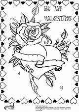 Coloring Valentine Pages Printable Heart Adult Roses Rose Name Hearts Beautiful Valentines Labels Oriental Trading Drawing Printables March Sheets Color sketch template