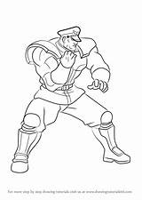 Fighter Street Bison Draw Drawing Step sketch template