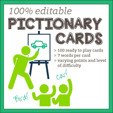 pictionary word cards  editable