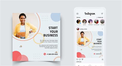 business service promotion social media post design template