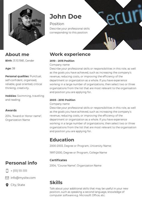 security guard resume sample resume  page resume security guard