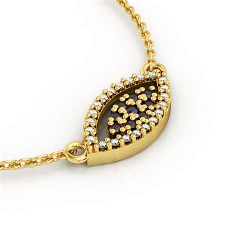 evil eye necklace    sterling silver  gold finish  zircon charming pendants