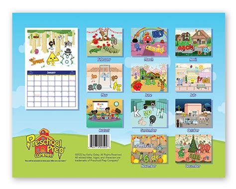 preschool prep company  calendar