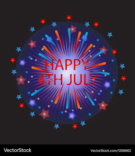 happy   july fireworks royalty  vector image