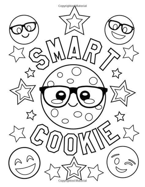 emoji coloring pages  adults    smart cookie