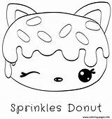 Coloring Sprinkle Donut Donuts Clipart Pages Template sketch template