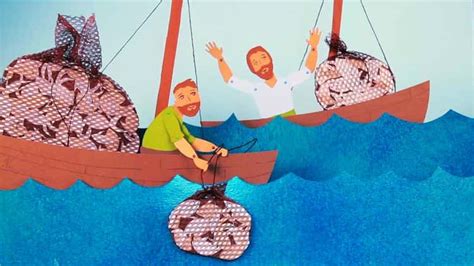 gods story peter fishes  men bible story crafts