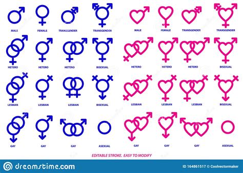 symbols of sexual orientation cartoon vector