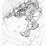 Coloring Soldier Future Action Spaceguard Costume Gremlins sketch template