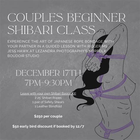 Couples Beginner Shibari Class Norfolk Kink Boudoir Photographer