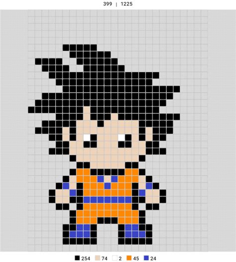 Goku Pixel Art Hama Beads En 2023 Lindos Dibujos Fáciles