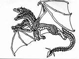 Dragon Coloring Skeleton Pages Library Clipart Headed Three sketch template