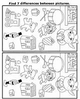 Differences Toys Spot Worksheet Find Coloring Print sketch template
