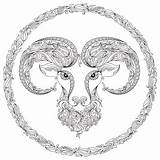 Zodiac Aries sketch template