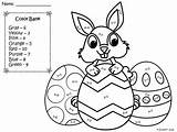 Bunny Easter Color Subtraction Packet Addition Preview sketch template