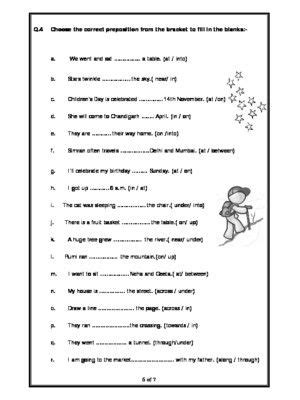 worksheet  prepositions prepositions grammar english preposition