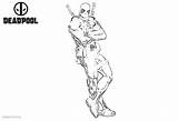 Coloring Pages Deadpool Marvel Sketch Printable Kids sketch template