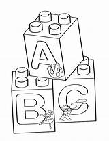 Coloring Pages Block Letter Alphabet Blocks Getdrawings sketch template
