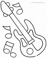 Coloring Pages Guitar Kids sketch template