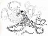Octopus Tentacles Poulpe Kraken Visiter sketch template