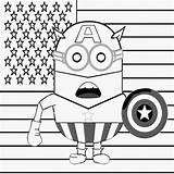 Coloring Pages Minion Minions Color Kids Captain Print America Activities Drawing Colouring Superhero Printable American Printables Childrens African Clipart Iron sketch template
