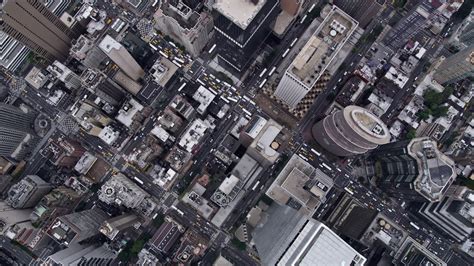 stock footage aerial video birds eye view flying  midtown manhattan skyscrapers