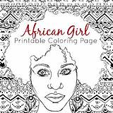 Coloring Printable Girl African Pages sketch template