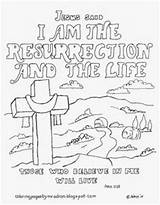 Am Life Coloring Pages Resurrection Way Truth Kids Color Printable Adron Mr Jesus John Colouring Bible Christian Template Easter Sunday sketch template